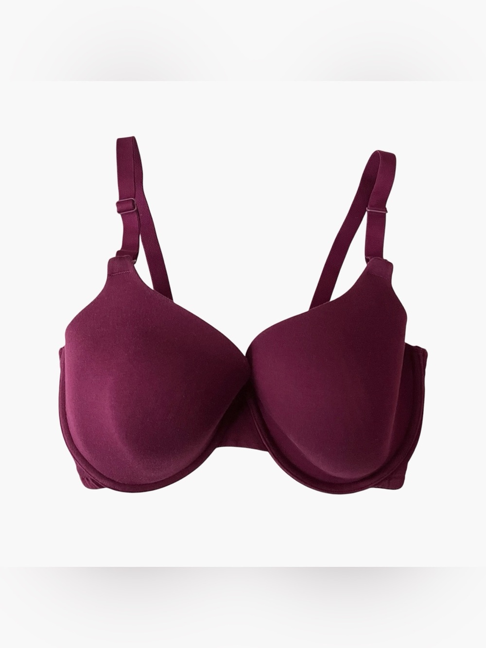 Fruit Of The Loom Cotton T-Shirt Bra Womens Size 36D Burgundy Underwiare FT797PK
